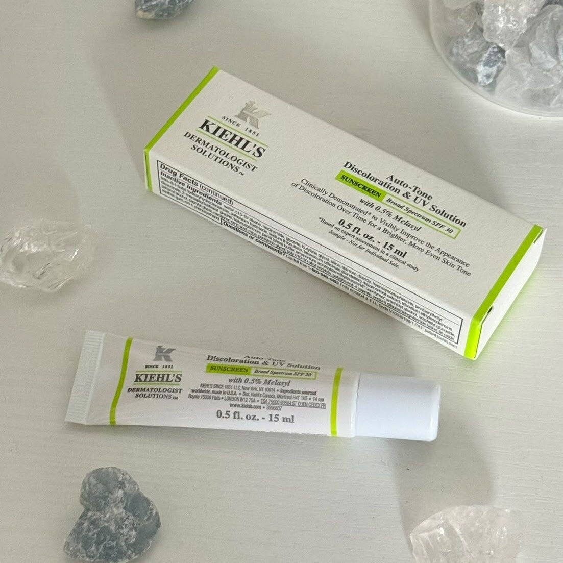 Kiehl’s - Auto-Tone Discoloration & UV Solution 醫學淡斑勻亮防曬精華霜 SPF30 15ml (2枝)