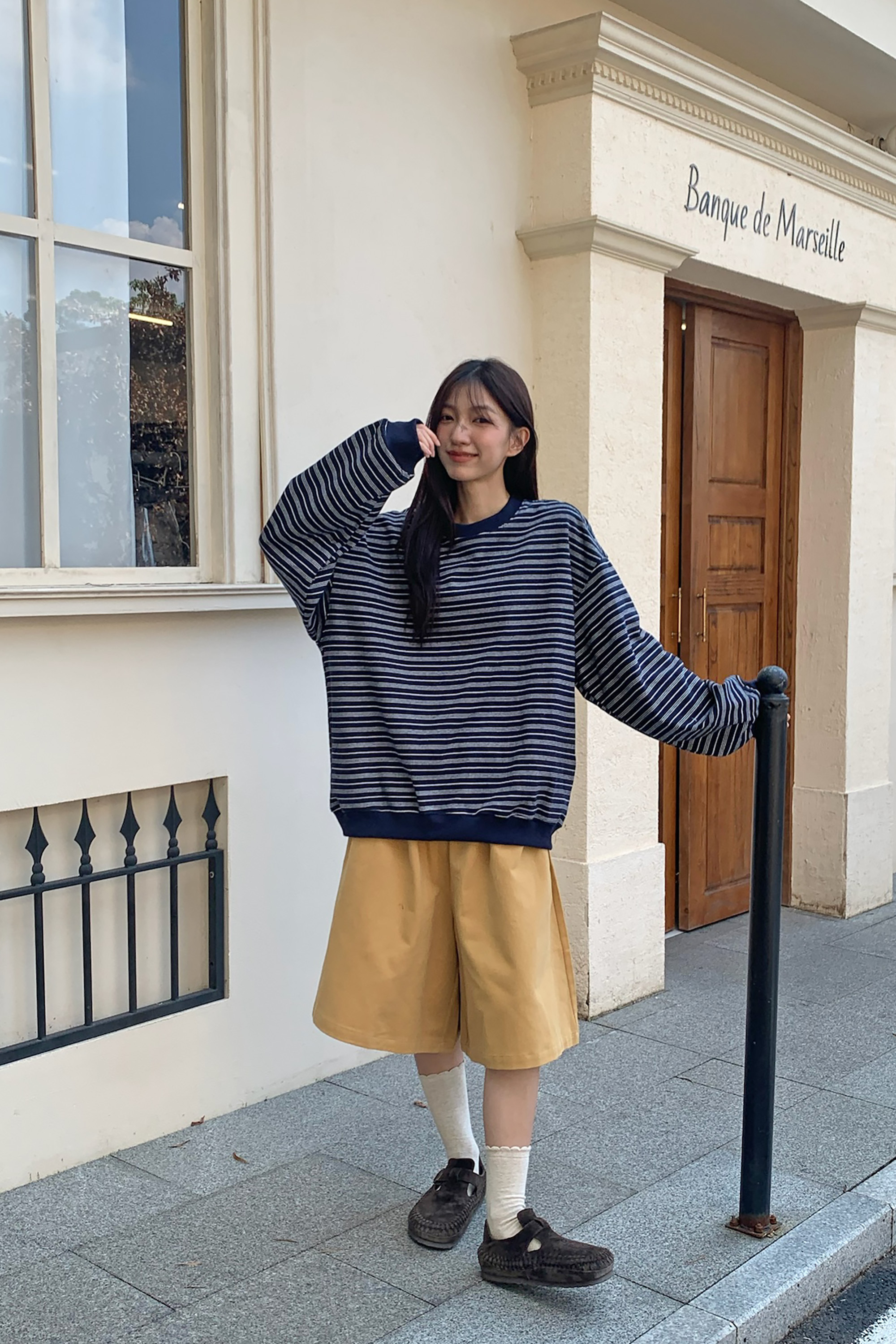 Oct｜跳色條紋日常大學t 2色