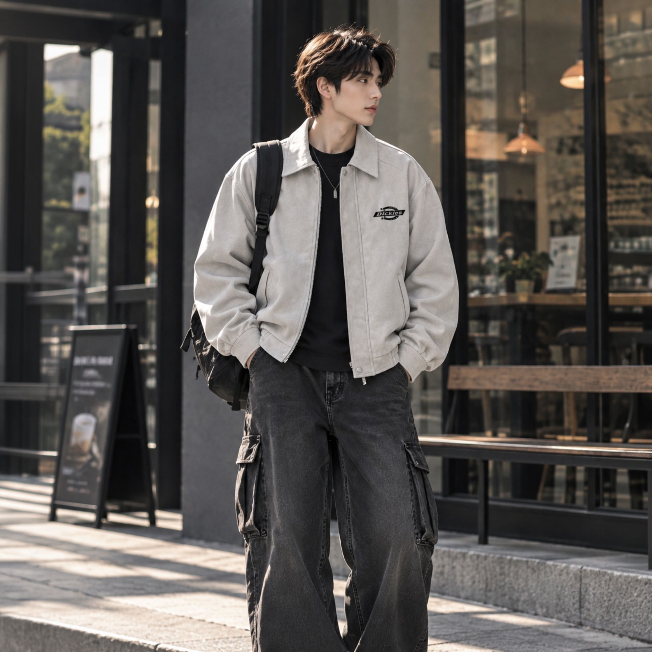 NICEDAY 服飾 代購 Dickies Logo 美式 復古 外套 灰 摩卡 棕色 深灰 秋冬 薄外套 DKU263NWL388-GY-CZ