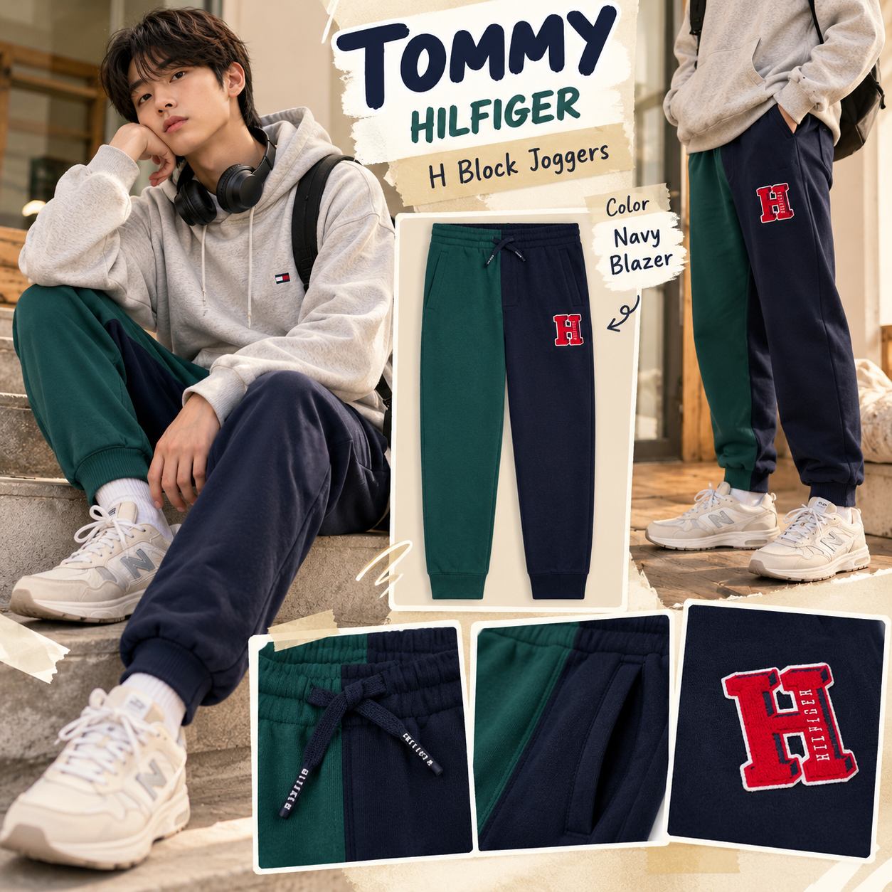 【預購】TOMMY HILFIGER N100320 H Block 童裝運動長褲