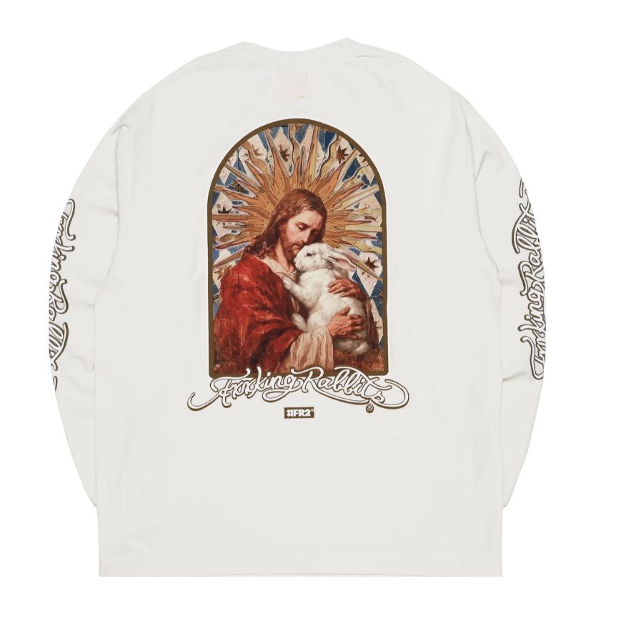 2026AW FR2 International Rabbit Day Long Sleeves T-shirt 國際兔子節 耶穌 抱兔子 長T 現貨 FRC4915