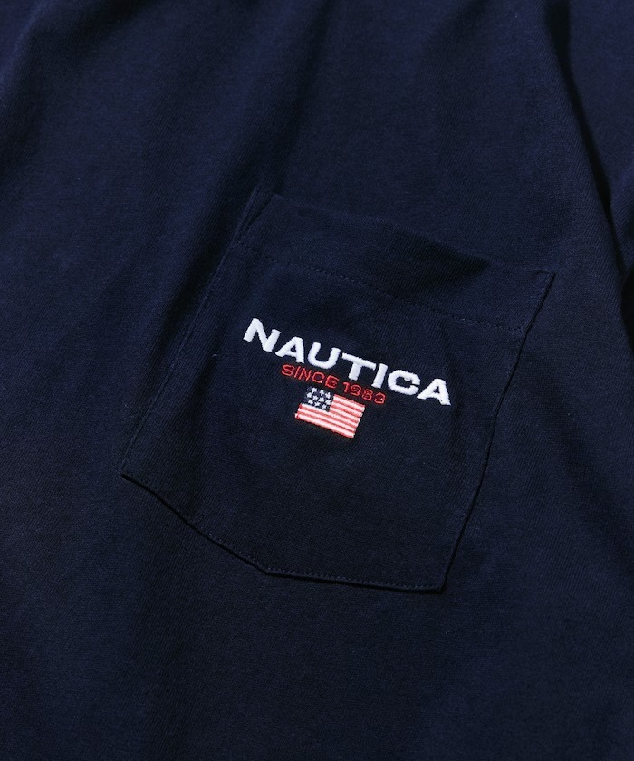 日本 Nautica Flag Logo Pocket L/S T-Shirt