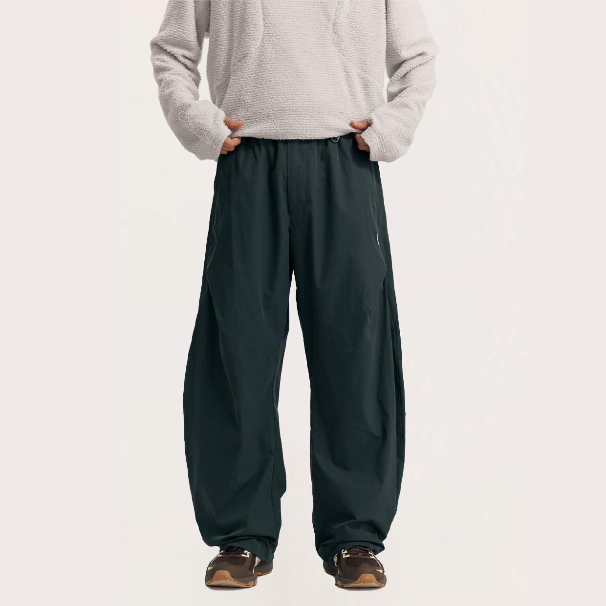 PIN SKTBS Pleated Cargo Pants 打褶拉鍊 彎刀長褲  [P-P2926]