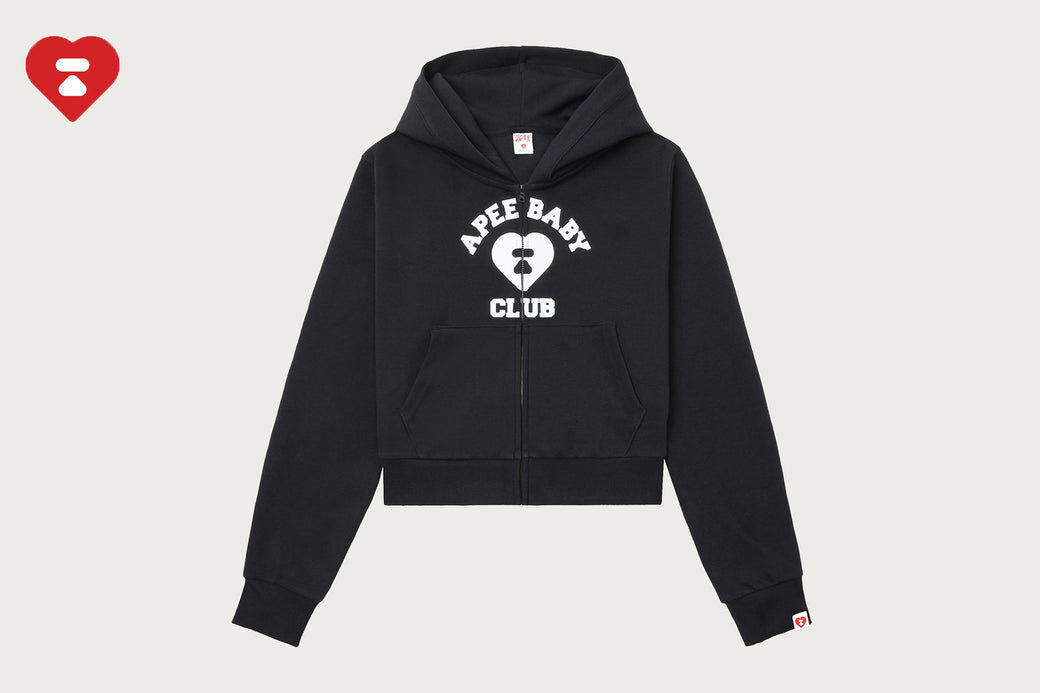 2026AW A BATHING APE APEE HEART COLLEGE PRINT ZIP HOODIE 女款 LOGO 連帽 外套 現貨 CM70215307