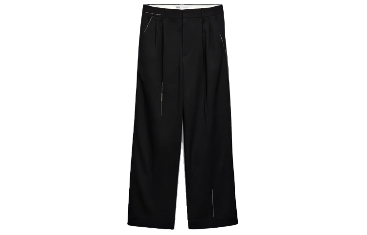 【代購】ADER ERROR X ZARA Ader Error X Zara Casual Pants Unisex Black Moderate Straight Fit Pants 2077-824