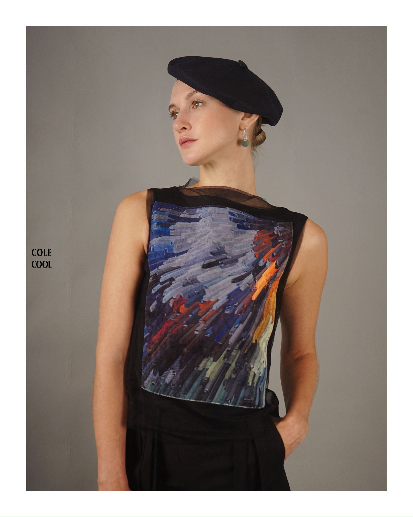 COLE COOL HONG KONG Geo-park Gem printed 2-sides wear top