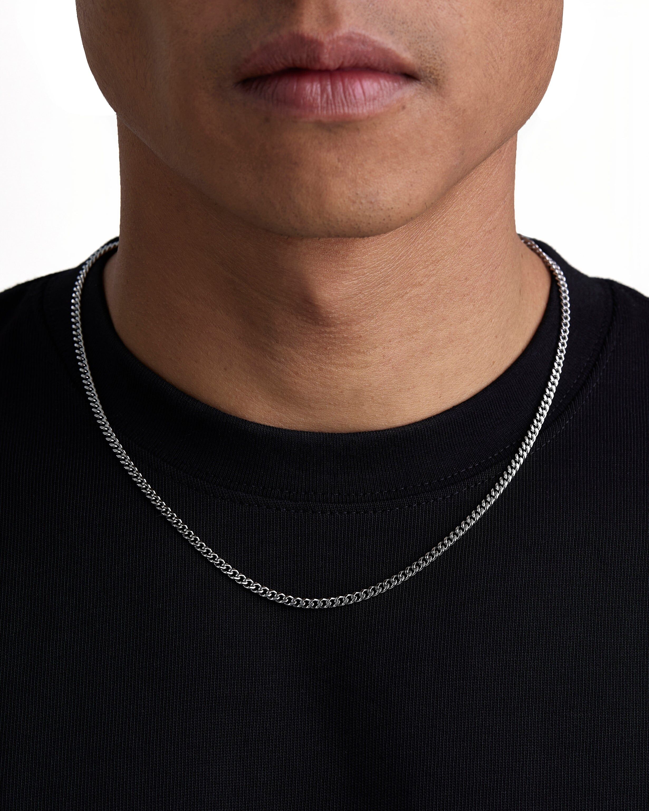 Iceman Society｜PLAIN - 3mm 古巴項鍊 (White Gold)