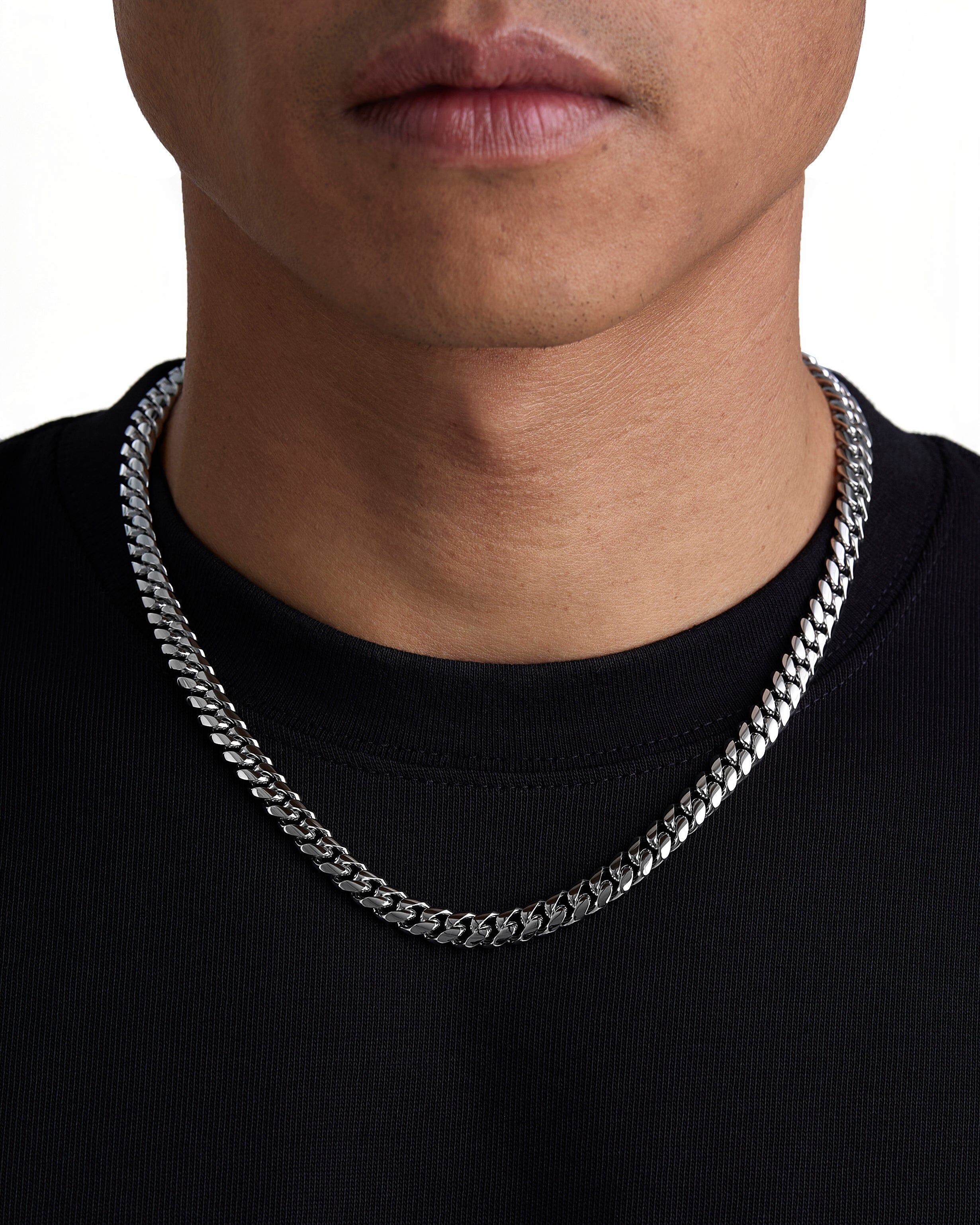Iceman Society｜PLAIN - 8mm 古巴項鍊 (White Gold)