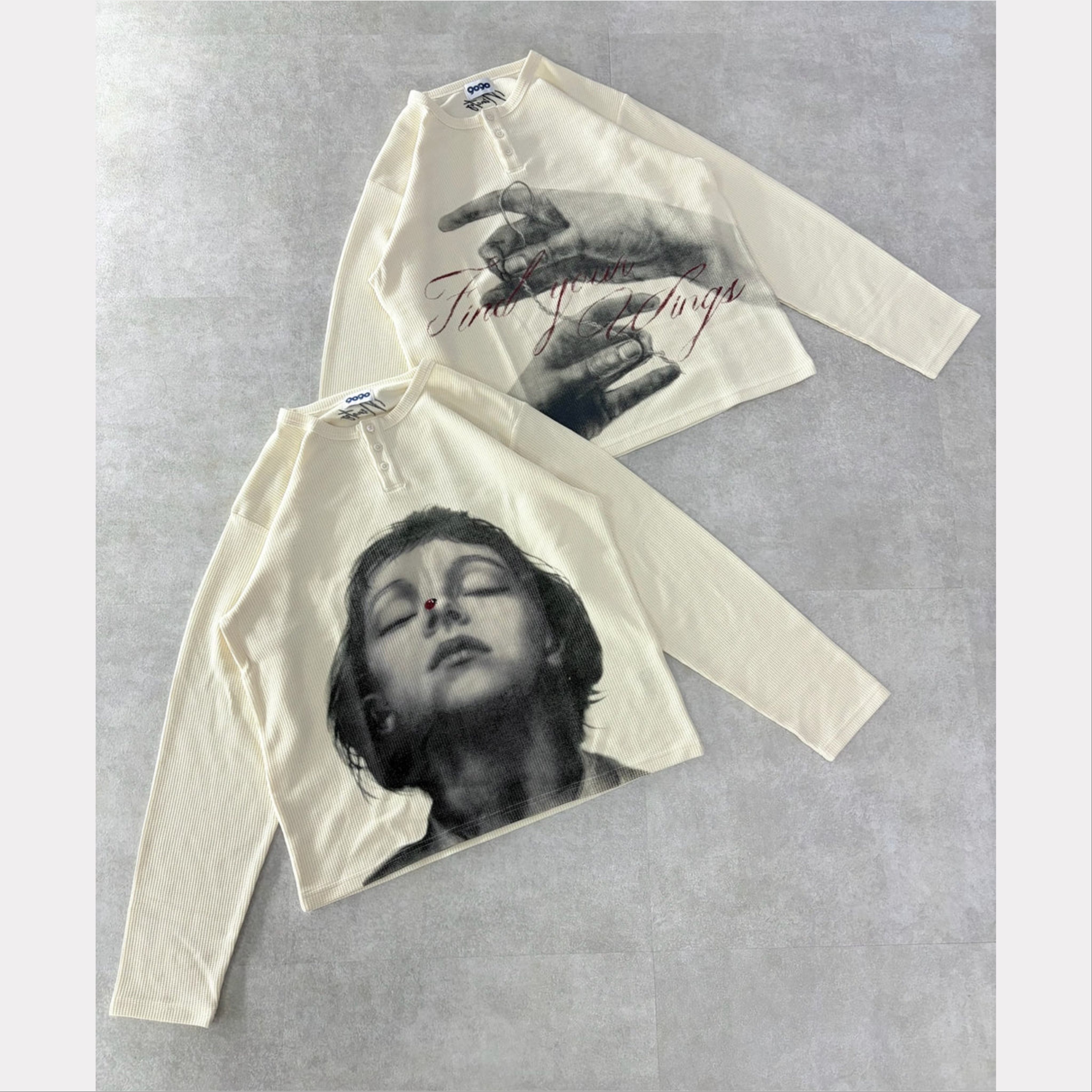 2026AW 9090 × Kenshiro Thermal L/S Tee 藝術家 聯名 人臉 長T 現貨 NN2426