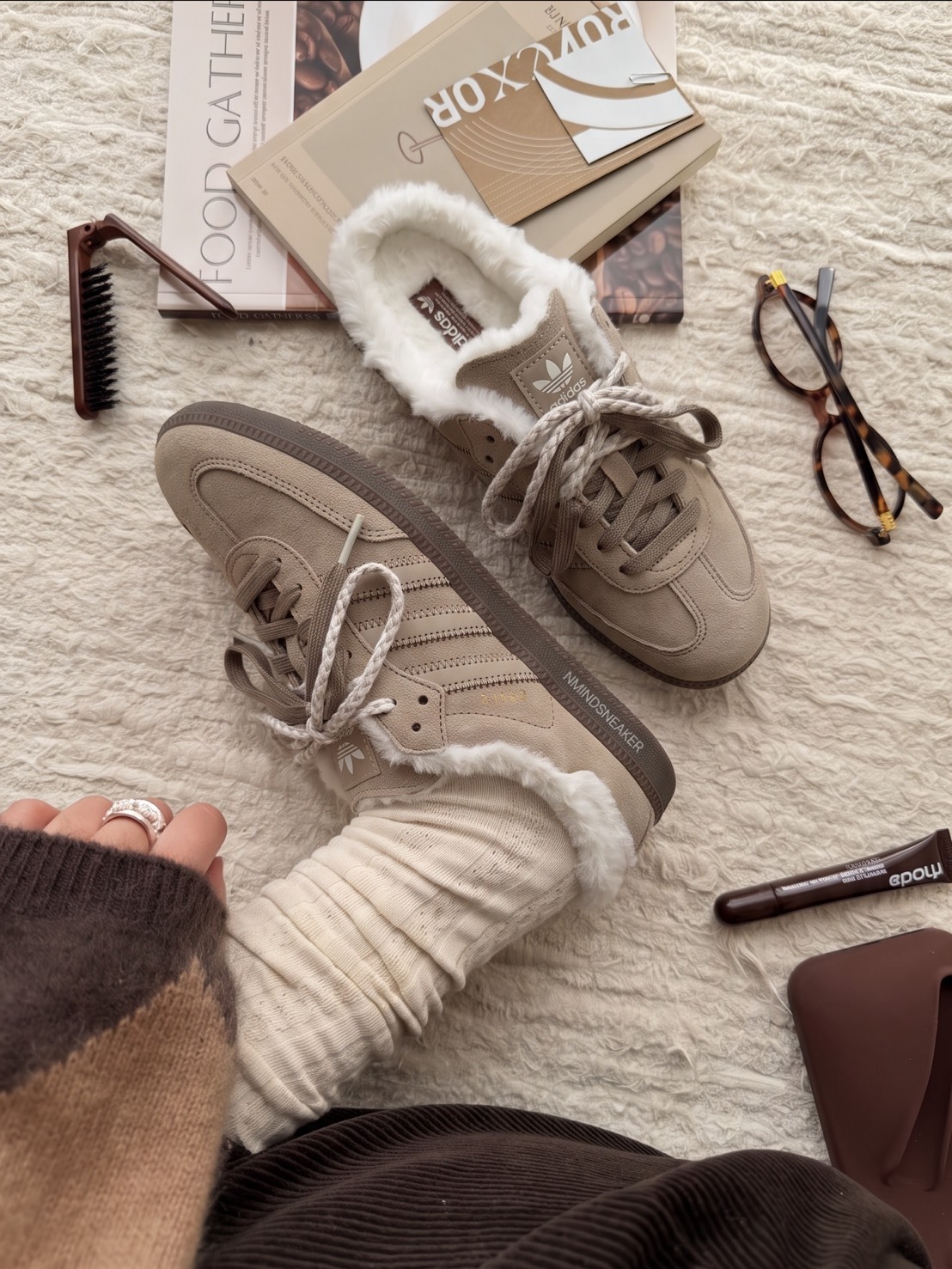 <千金鬆弛感🤎> adidas Samba OG Mule 毛絨穆勒鞋