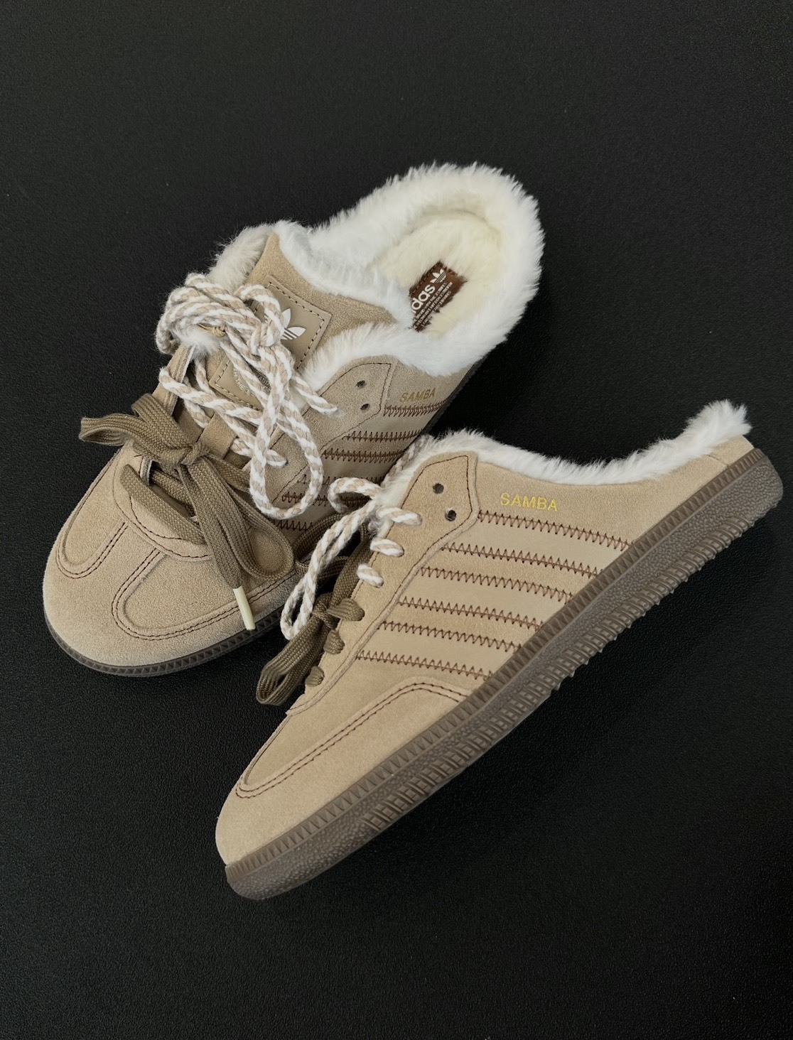 <千金鬆弛感🤎> adidas Samba OG Mule 毛絨穆勒鞋