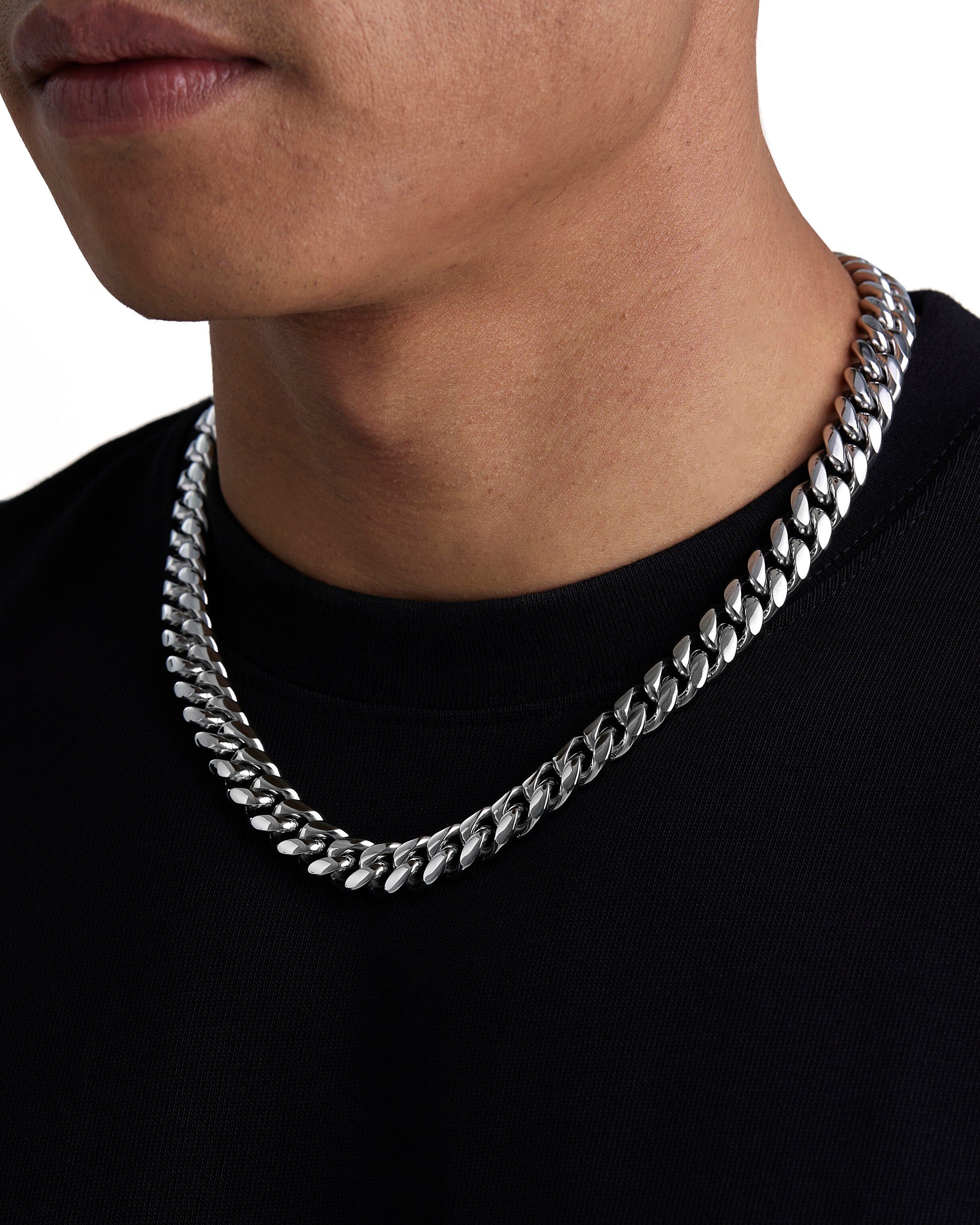Iceman Society｜PLAIN - 12mm 古巴項鍊 (White Gold)