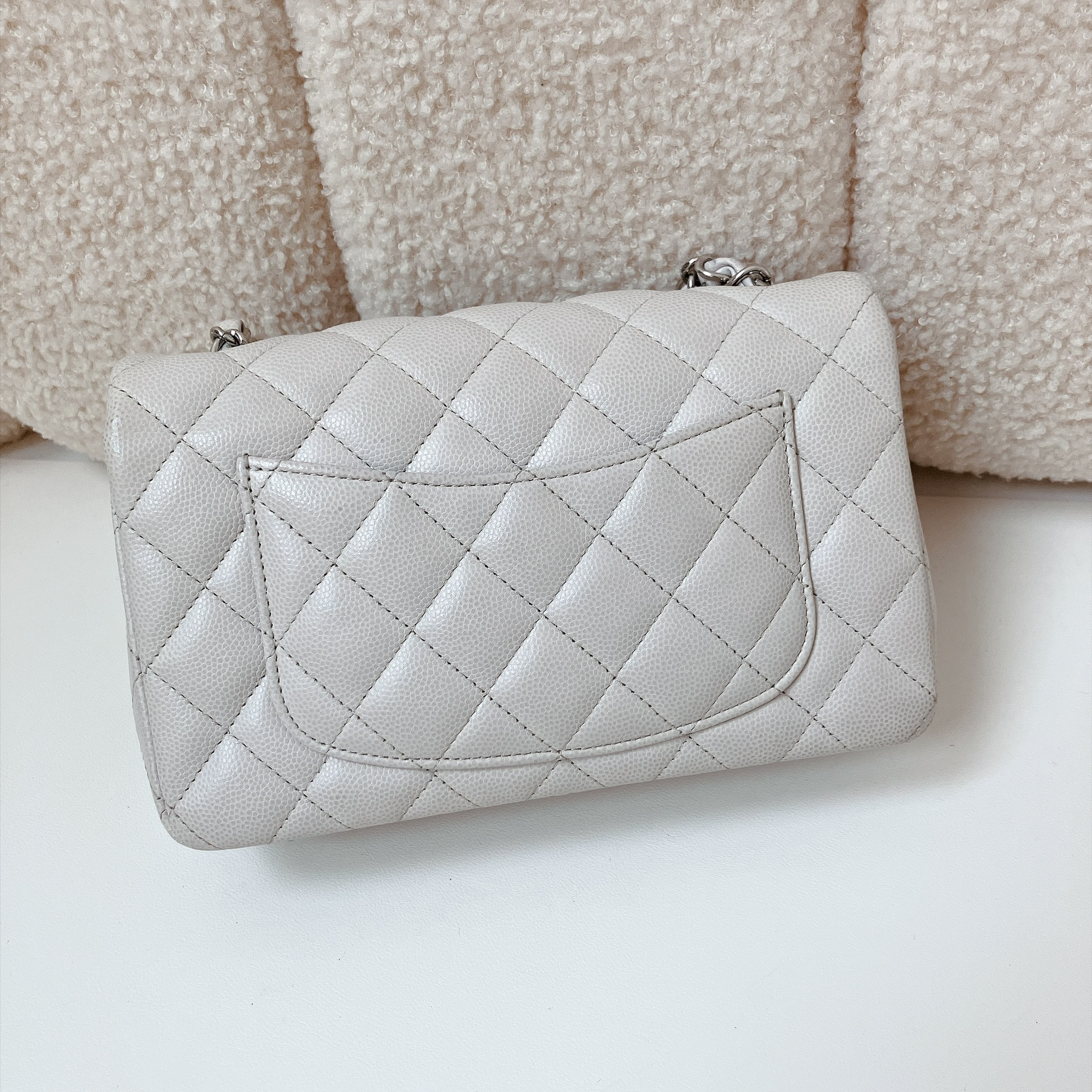 Chanel Classic Flap Bag - White / SHW