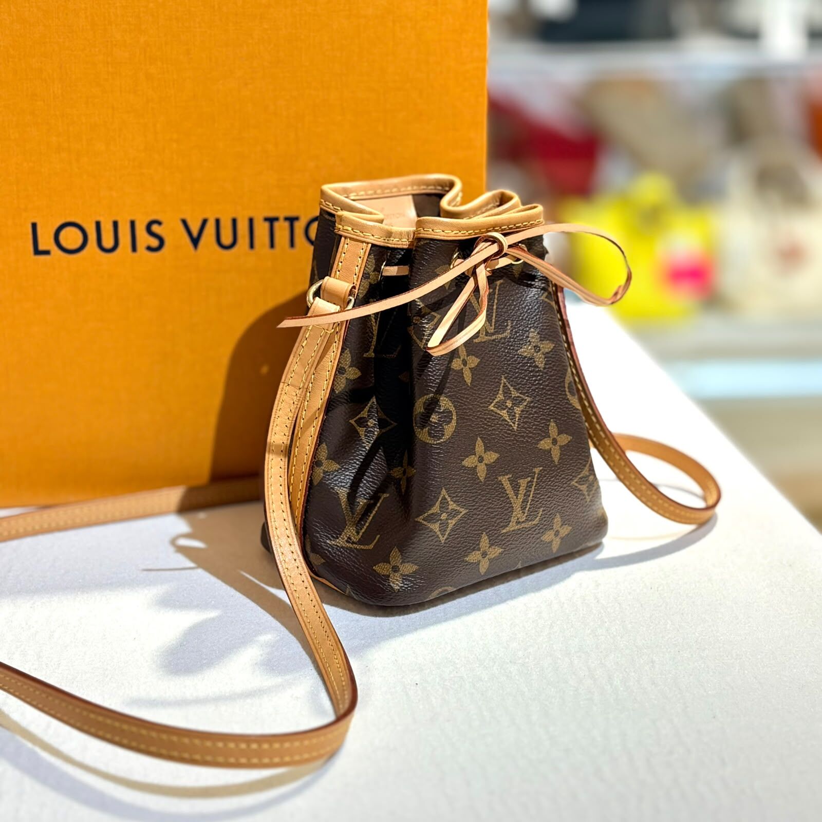 98%NEW二手LV 水桶Nano Noé, M41346, 啡色Monogram, 塗層帆布/牛皮, 迷你 #香榭站正品