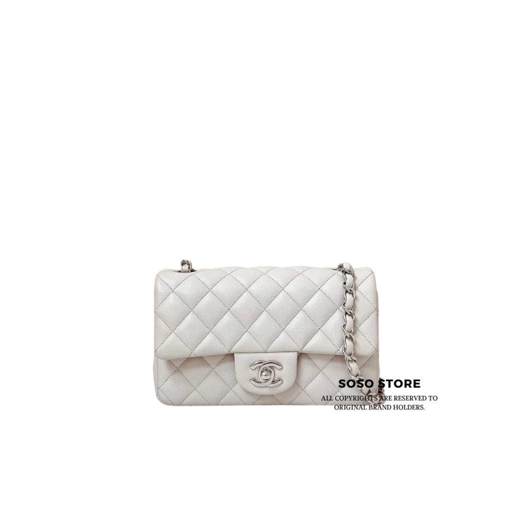 Chanel Classic Flap Bag - White / SHW