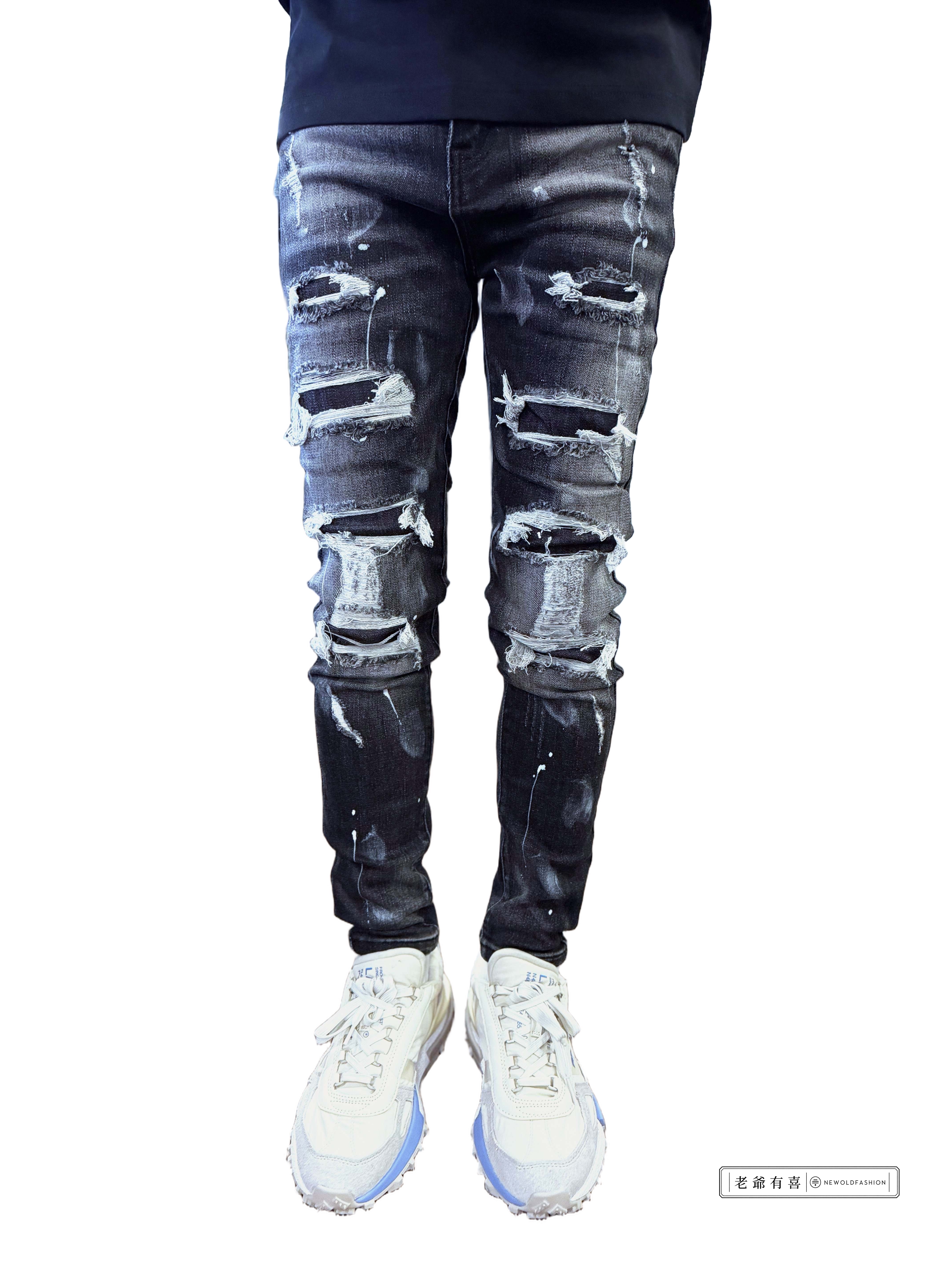 【新品｜不適用2件$2,099】重磅碳灰潑漆裂痕小直筒牛仔褲｜ (NOF26106136)