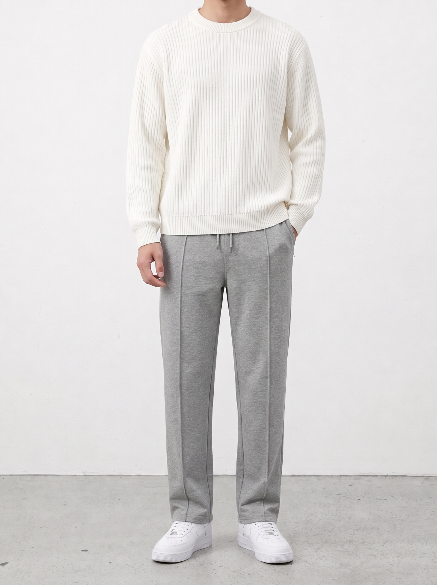 [1atm]  Vertical Stripe Knit Crewneck project-072 design™ by 1atm