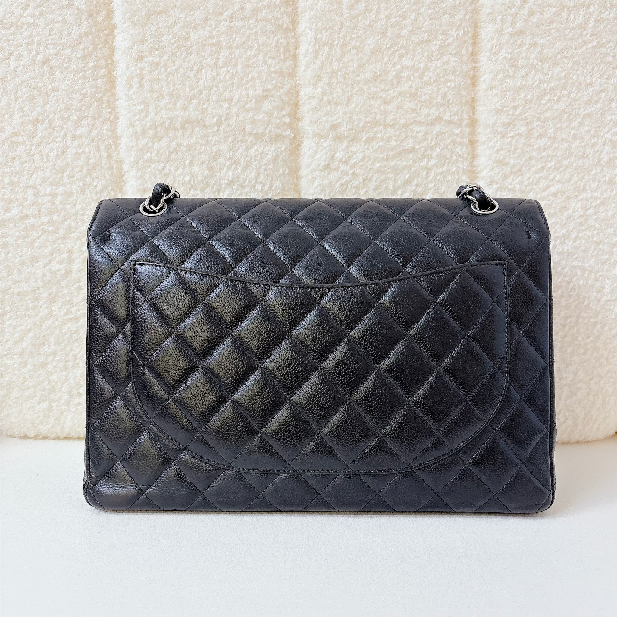 Chanel Classic Maxi Double Flap Bag - Black / SHW