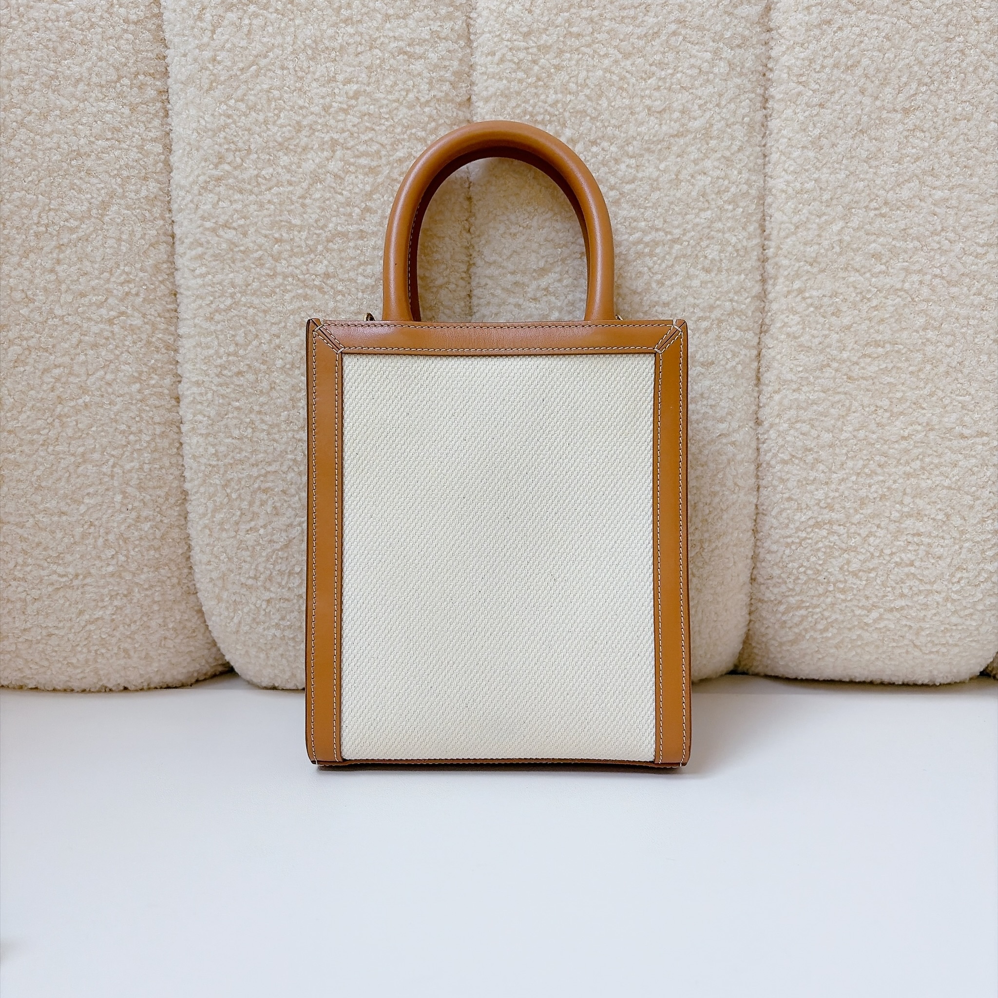 Celine Mini Vertical Cabas - Natural and Tan / GHW