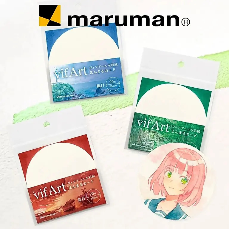 限定 圓形繪圖紙 水彩紙 單張便條｜maruman 日本