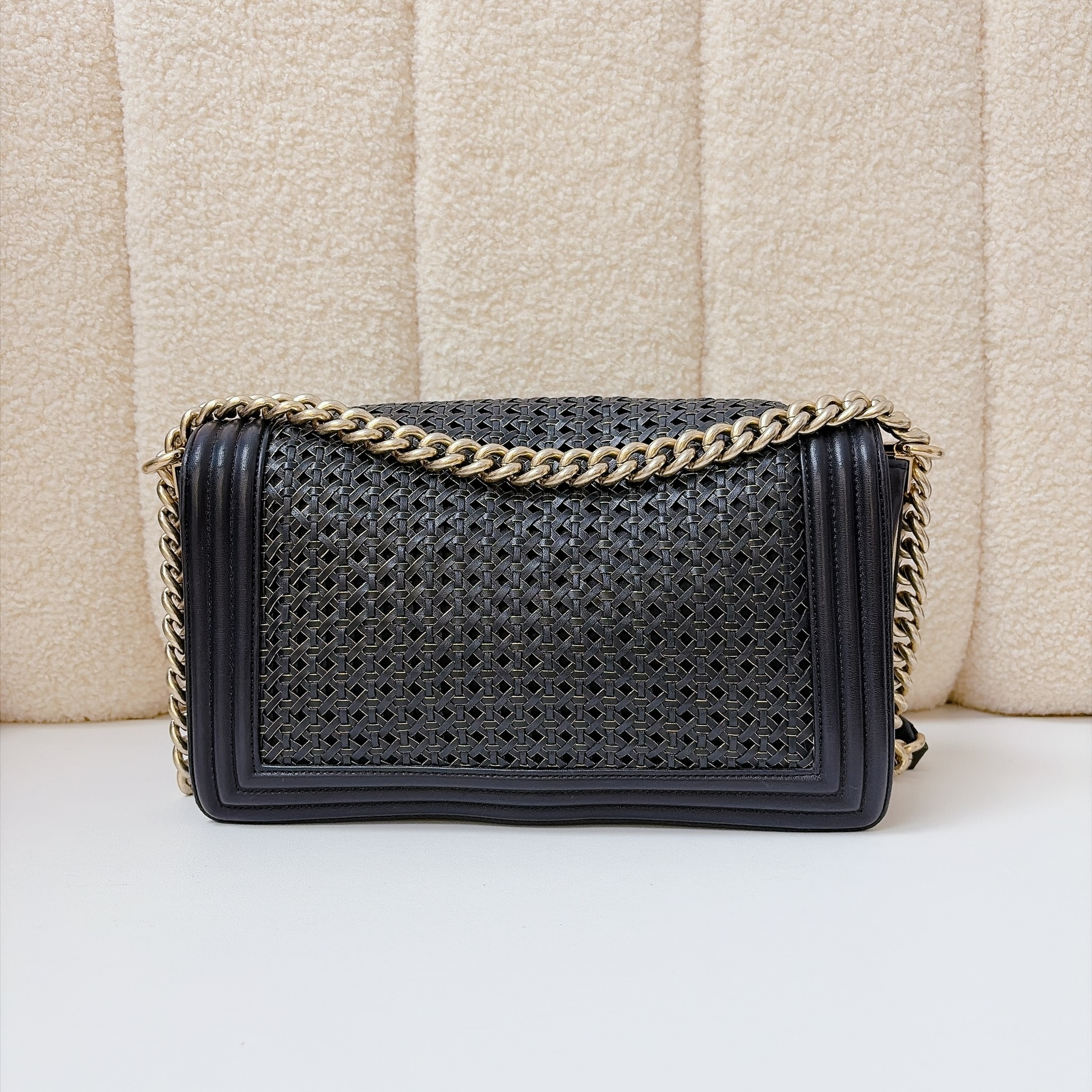 Chanel Limited Edition Braided Boy Bag - Black / GHW
