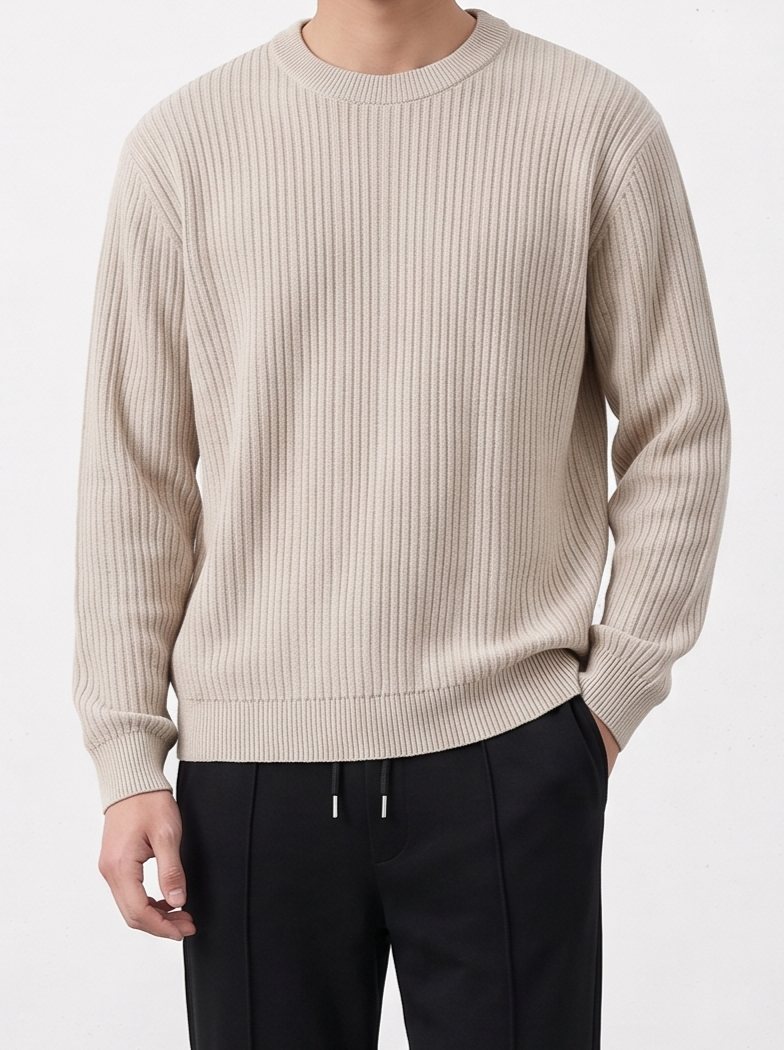 [1atm]  Vertical Stripe Knit Crewneck project-072 design™ by 1atm