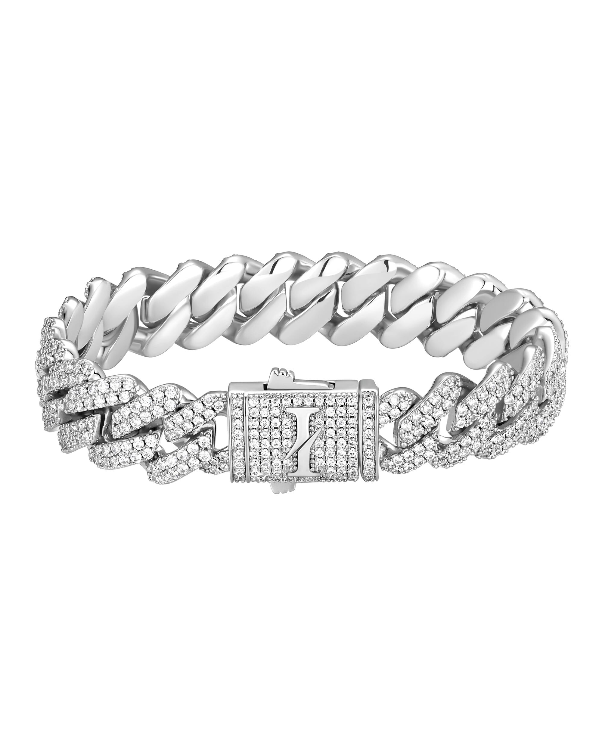 Iceman Society｜ICE PRONG - 13mm 古巴手鍊 (White Gold)