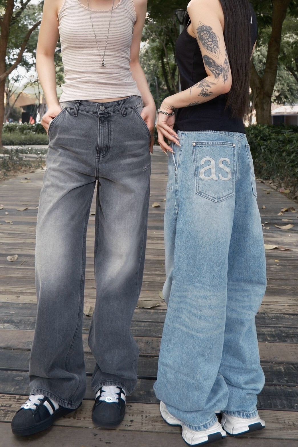 < 韓女褲褲撿便宜🌟> AS"ON DUSK DENIM PANTS /兩色