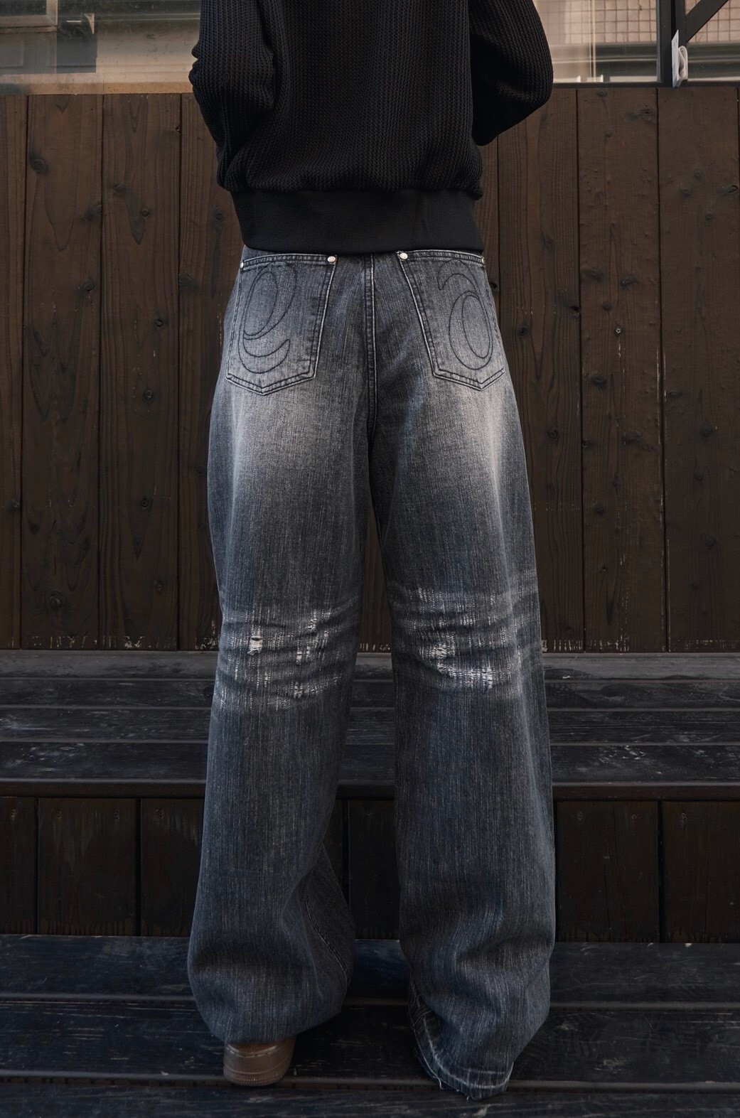 < 韓女褲褲撿便宜🌟>AS"ON FADE DENIM WASHING PANTS
