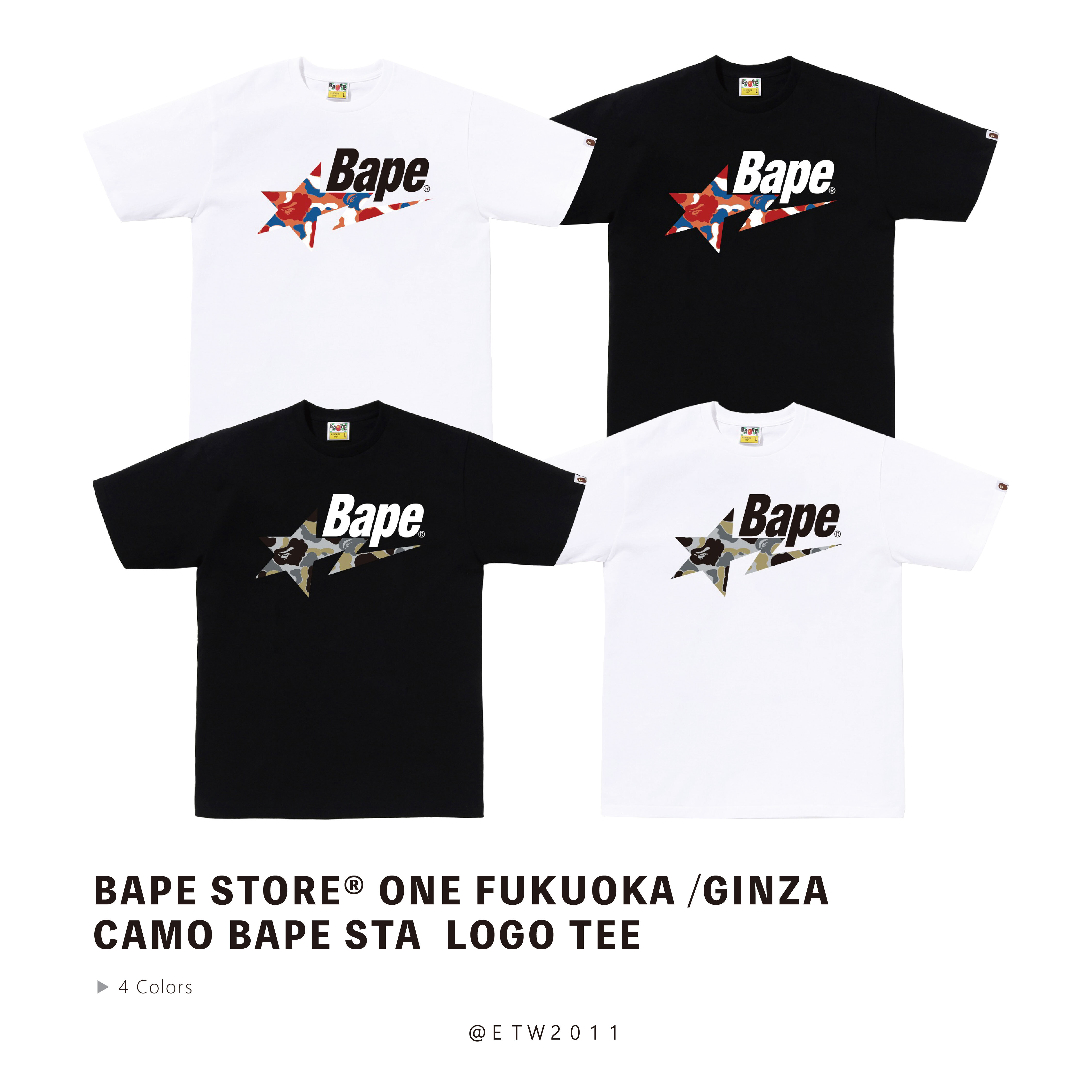 ☆ETW☆【EASY TO WEAR】BAPE STORE®︎ 福岡天神 銀座 CAMO STA LOGO TEE 日本 城市限定 短T 猿人