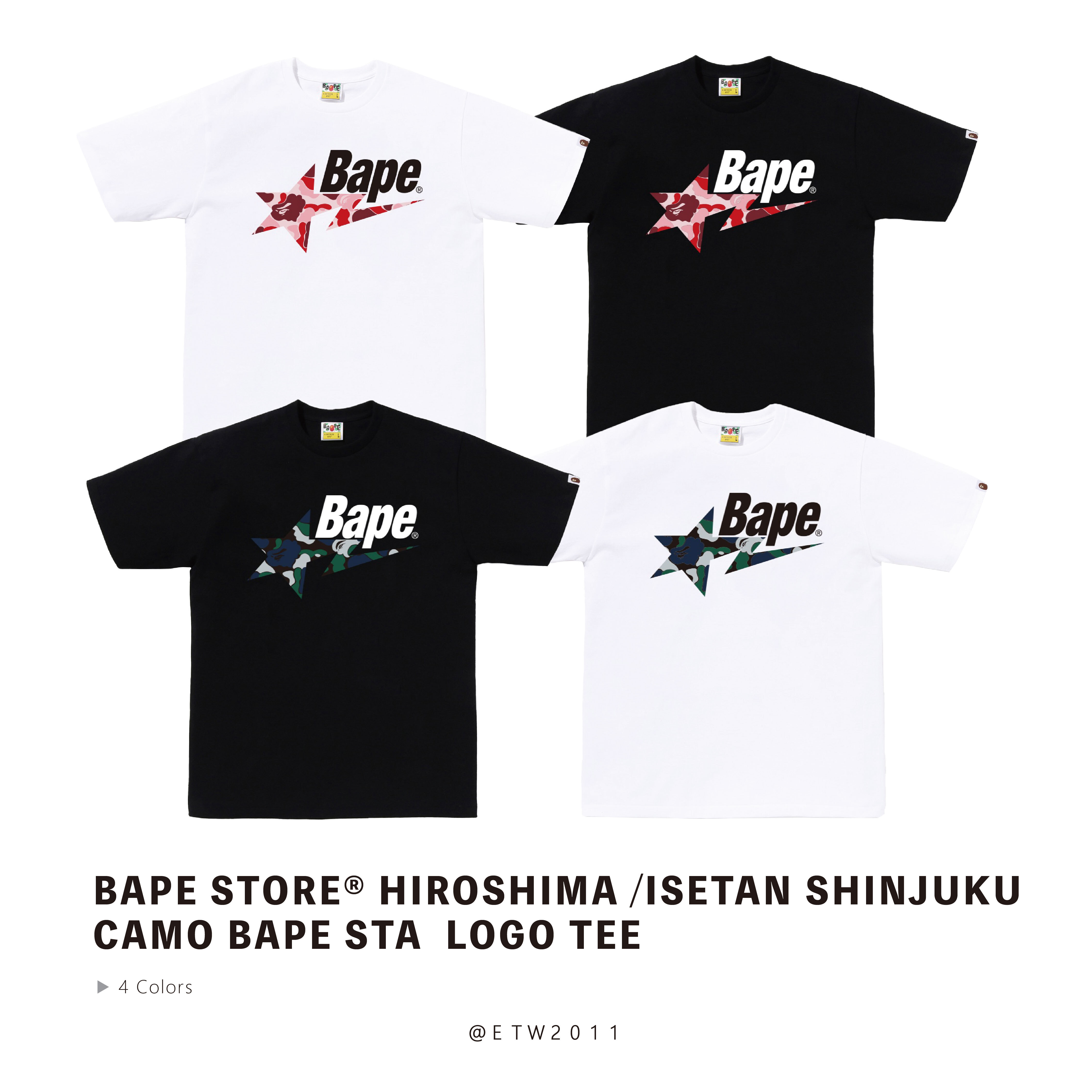 ☆ETW☆【EASY TO WEAR】BAPE STORE®︎ 廣島 伊勢丹新宿 CAMO STA LOGO TEE 日本 城市限定 短T 猿人