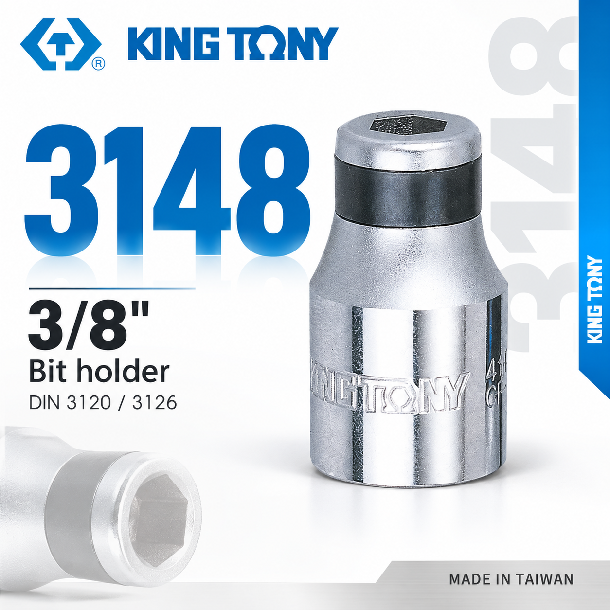 KING TONY 金統立｜三分轉1/4"轉換套筒 3/8"轉5/16" 轉10mm 起子變換頭｜3148