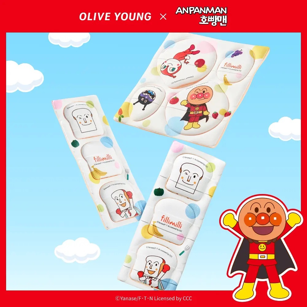fillimilli x Anpanman - Tear-off Puff & Mini Finger Puff Set 10P (+Case)