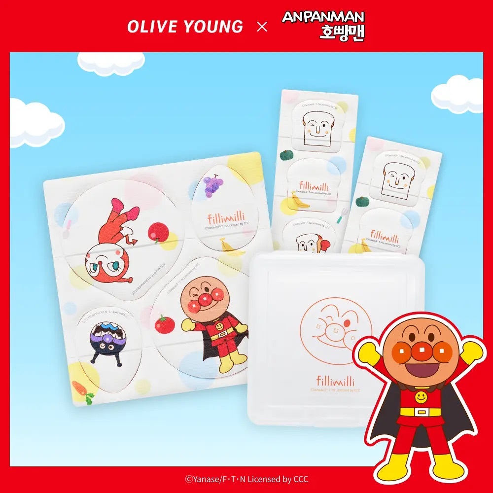 fillimilli x Anpanman - Tear-off Puff & Mini Finger Puff Set 10P (+Case)