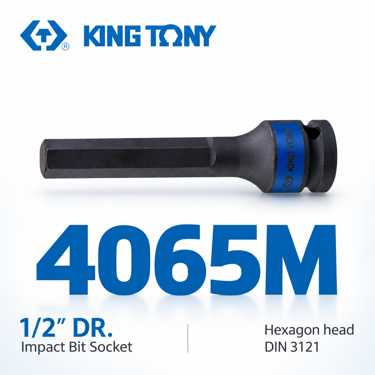 KING TONY 金統立｜長100mm｜四分 4分 六角起子氣動套筒 1/2" 氣動六角凸套筒｜4065M