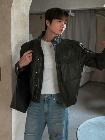 Military Field Leather Jacket