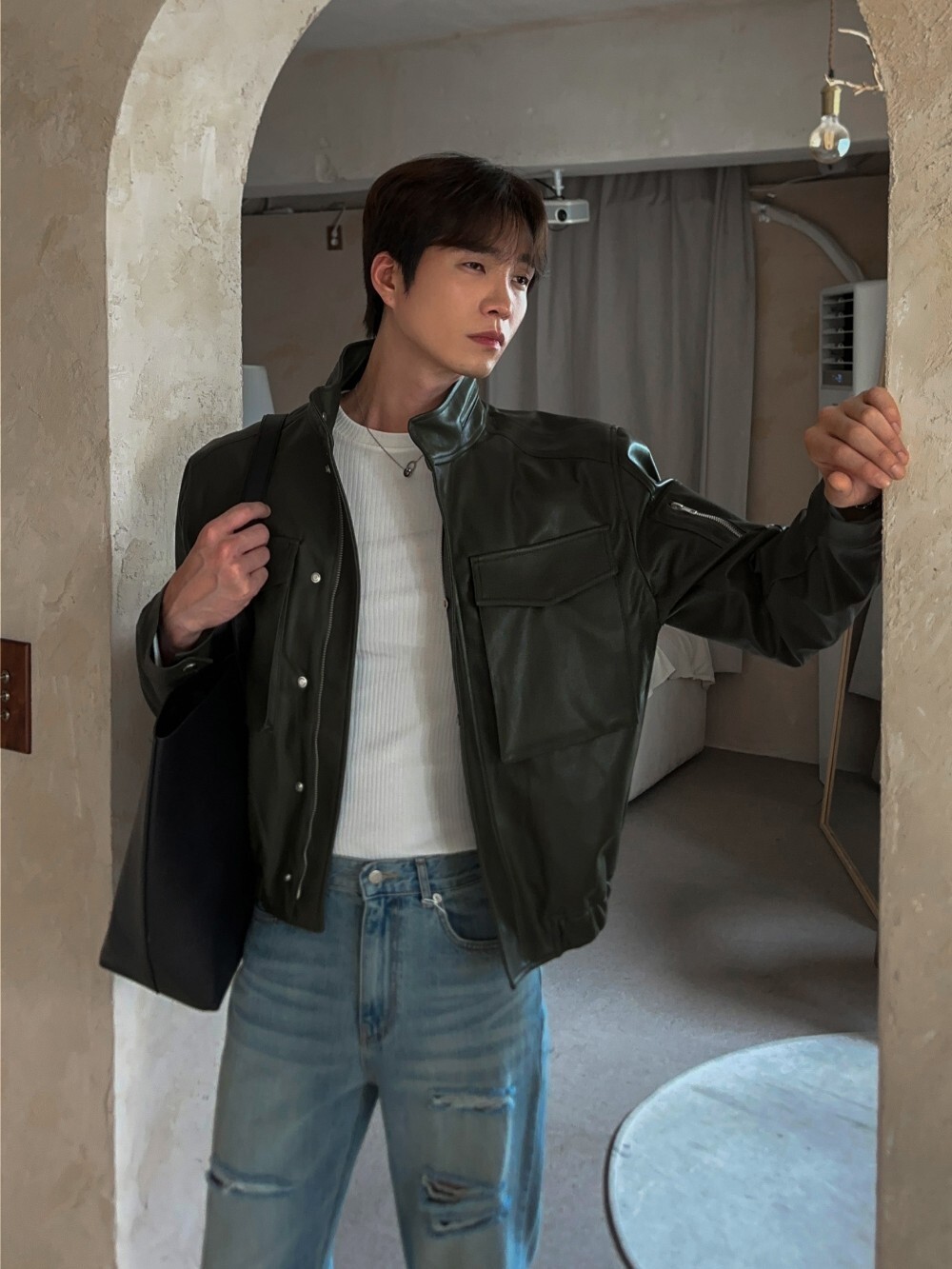 Military Field Leather Jacket