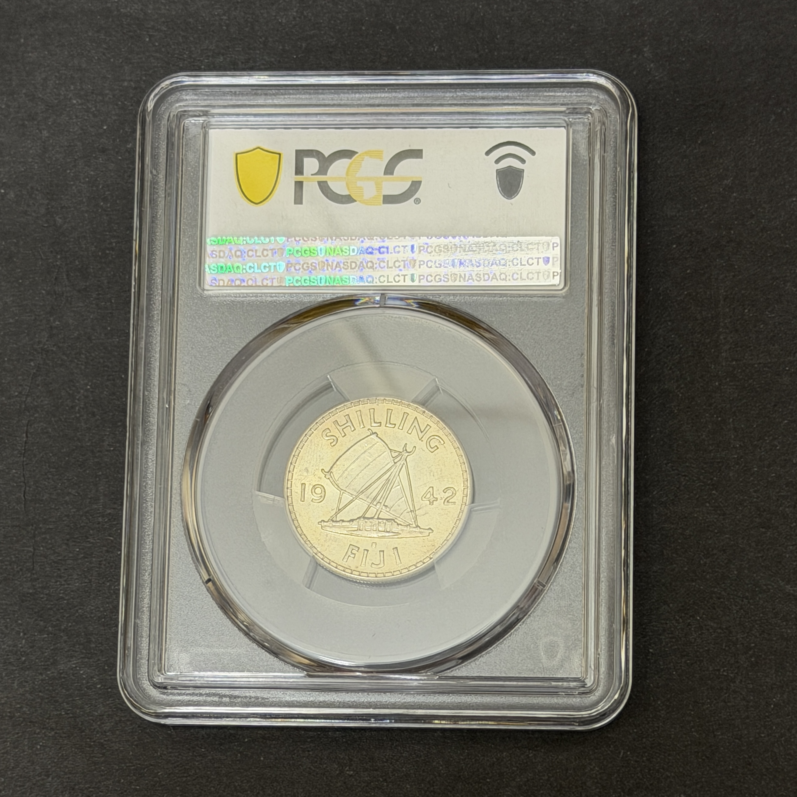 1942年S版菲濟 1 shilling (喬治六世) (PCGS MS 62分) 銀幣