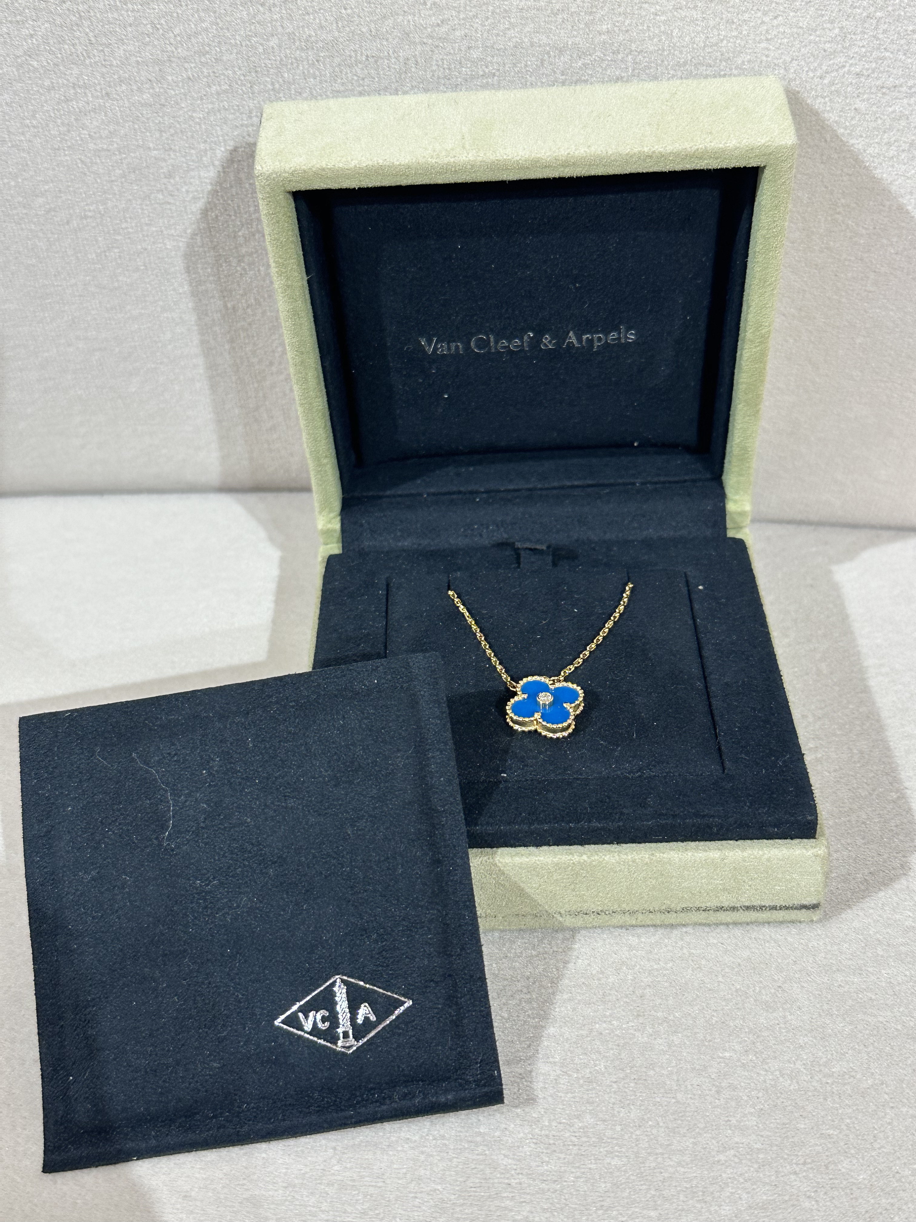 VCA 2019聖誕限定 藍陶瓷鑽石頸鏈💙fullset 現貨