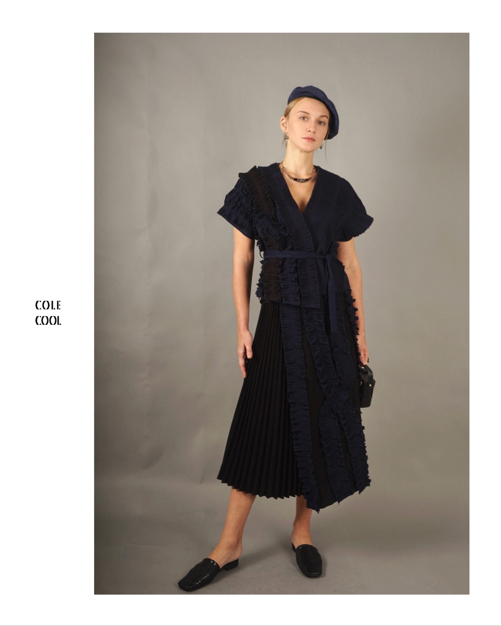 COLE COOL Pleat Asymetric Jacket