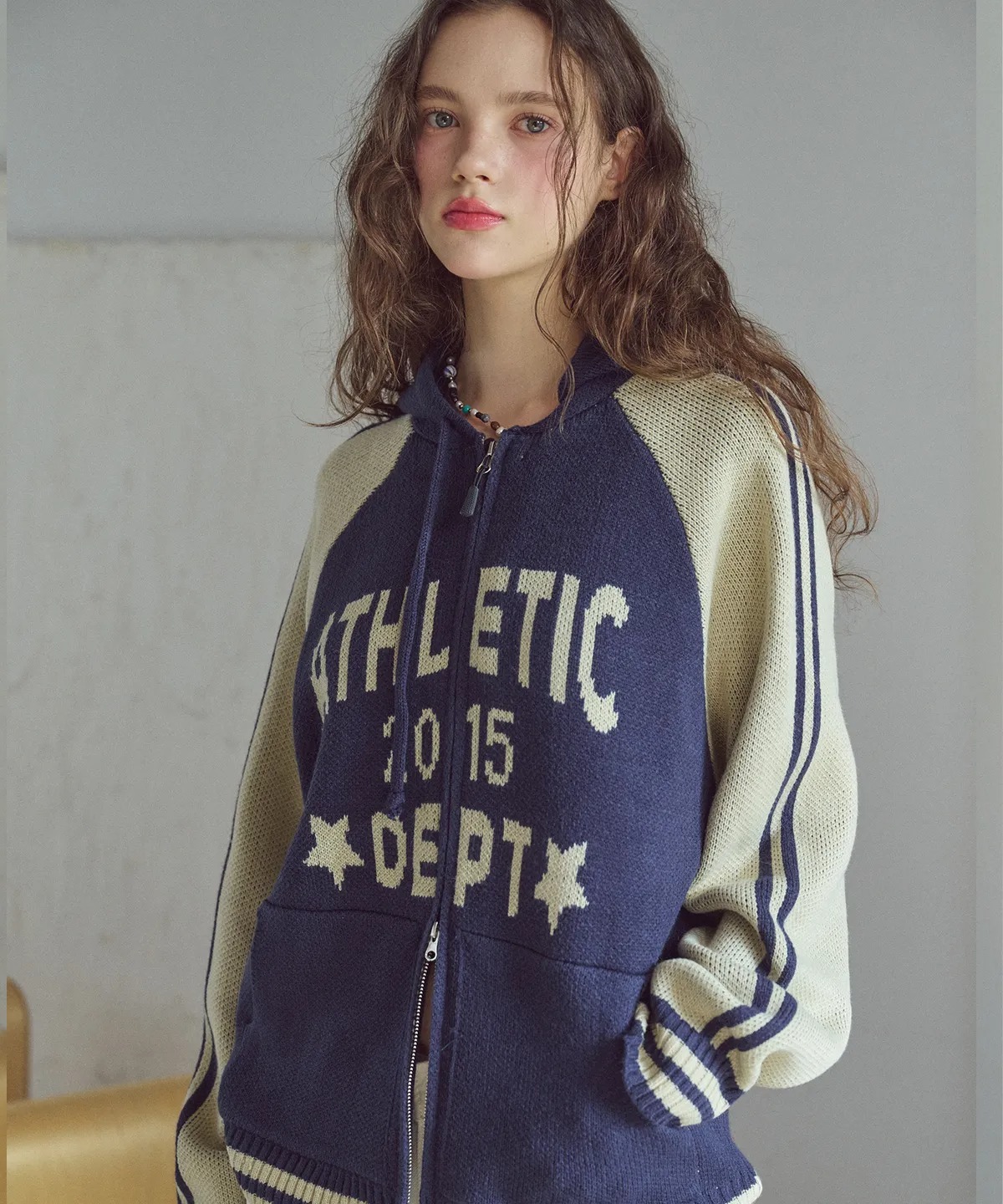 CPGN STUDIO Athletic Hoodie Knit Zip-Up