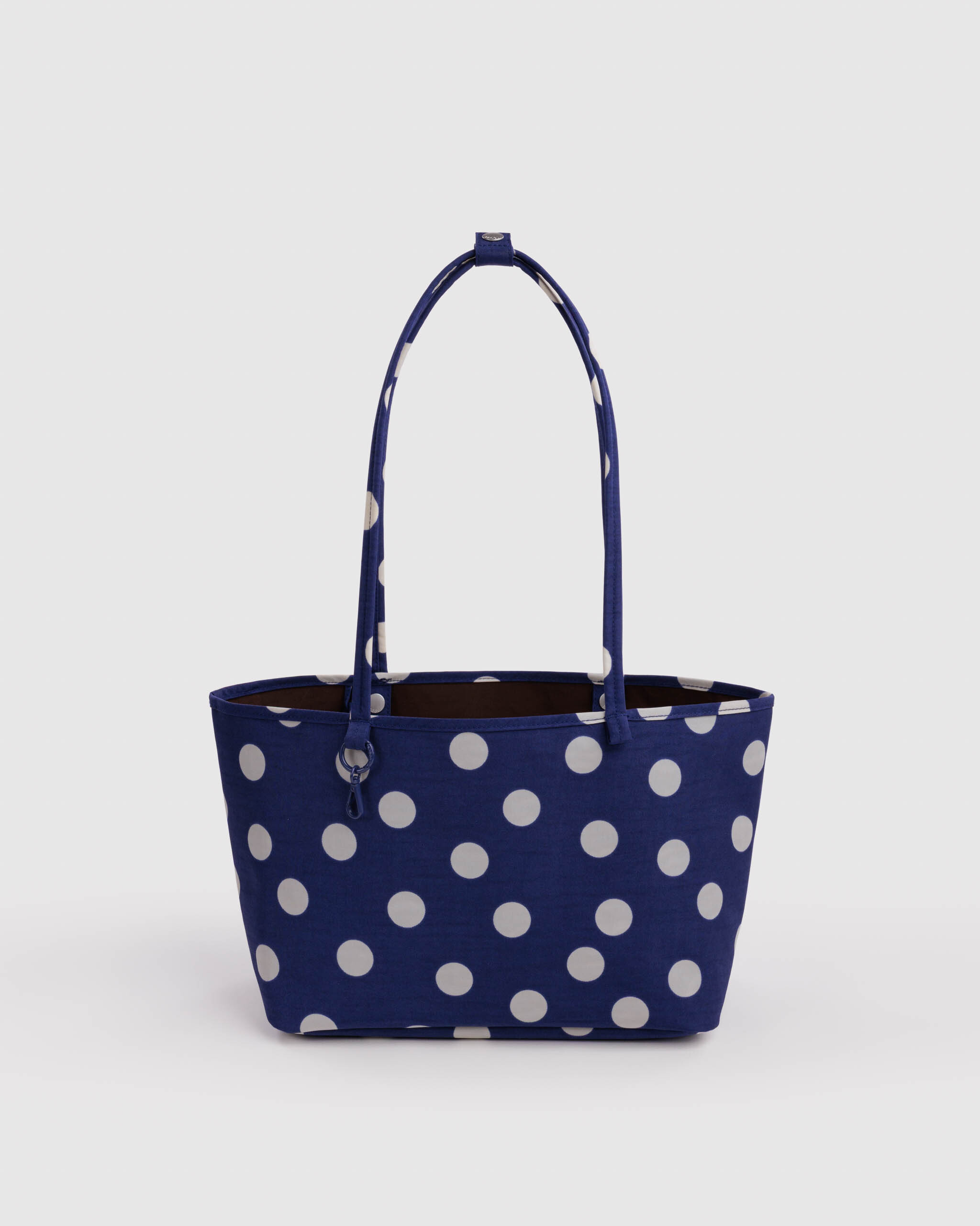 Medium Nylon Reversible Tote - Navy Polka Dot Mix｜BAGGU