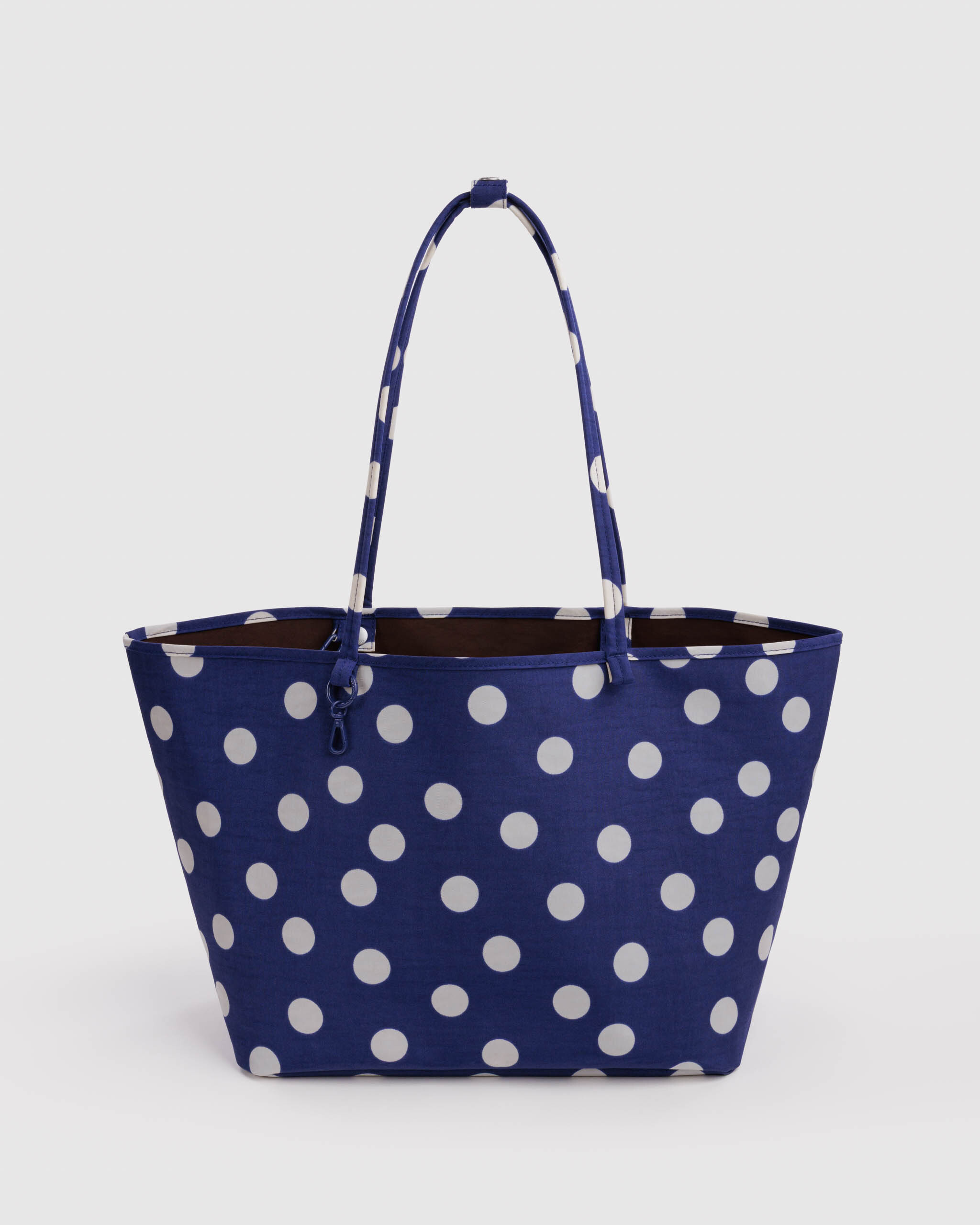 Large Nylon Reversible Tote - Navy Polka Dot Mix｜BAGGU