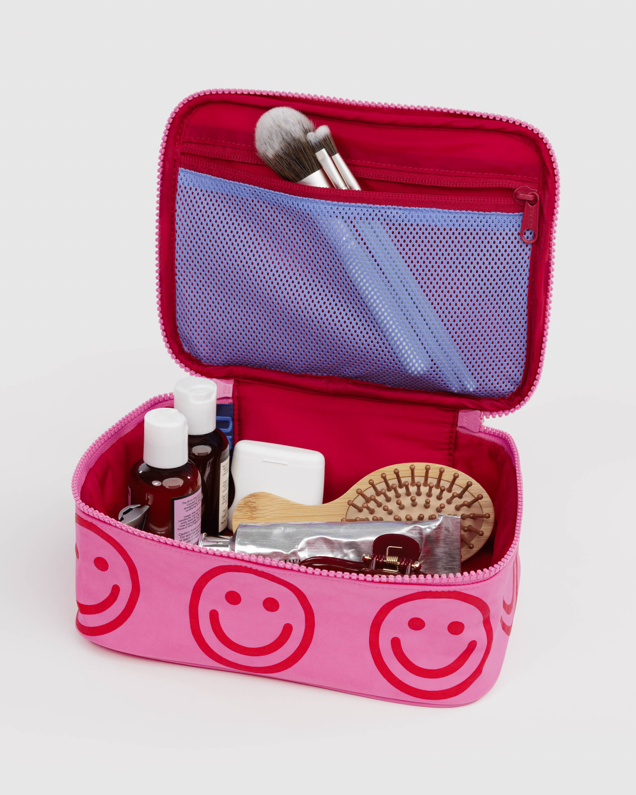 Small Cosmetic Case - Azalea Pink Happy｜BAGGU