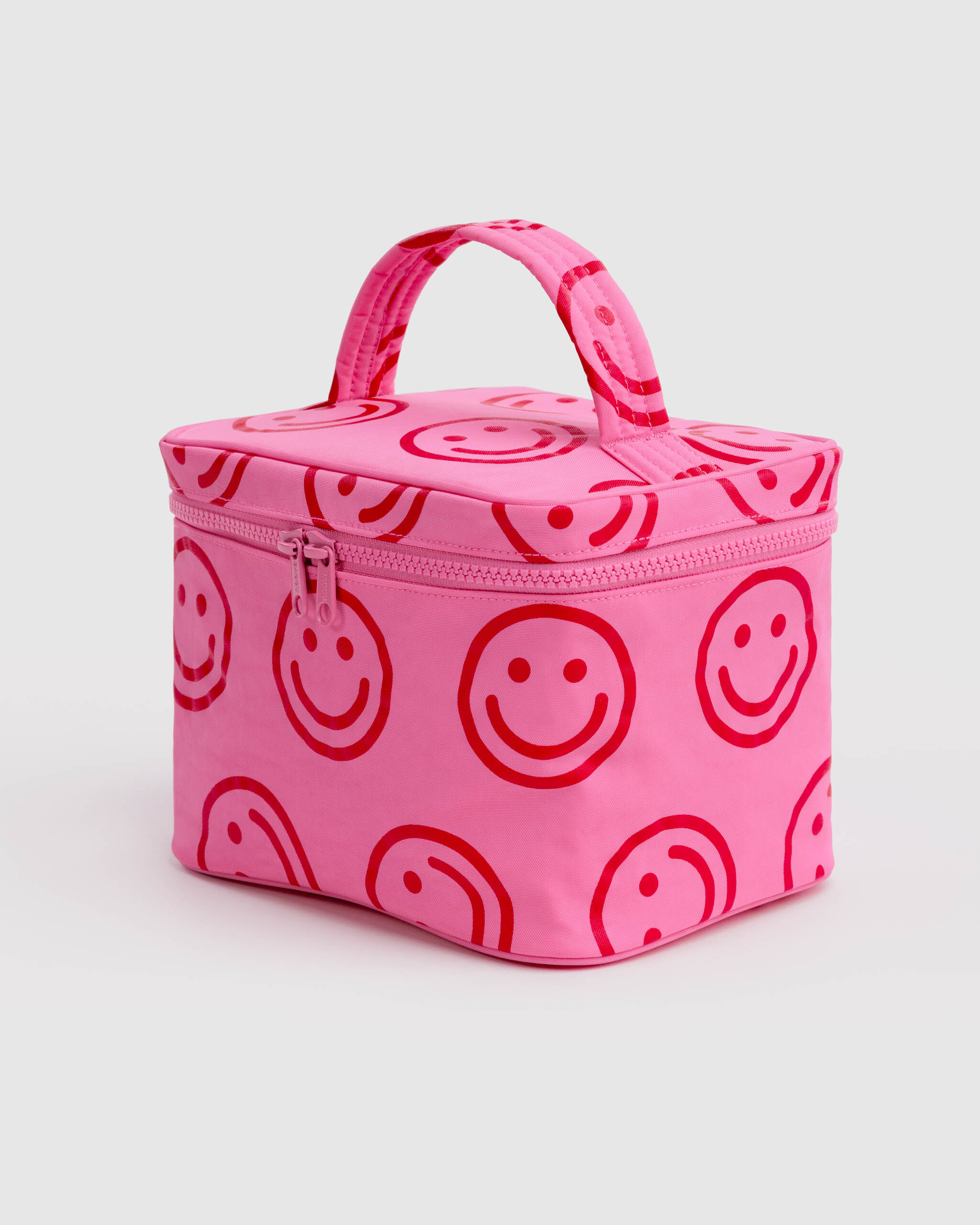 Large Cosmetic Case - Azalea Pink Happy｜BAGGU