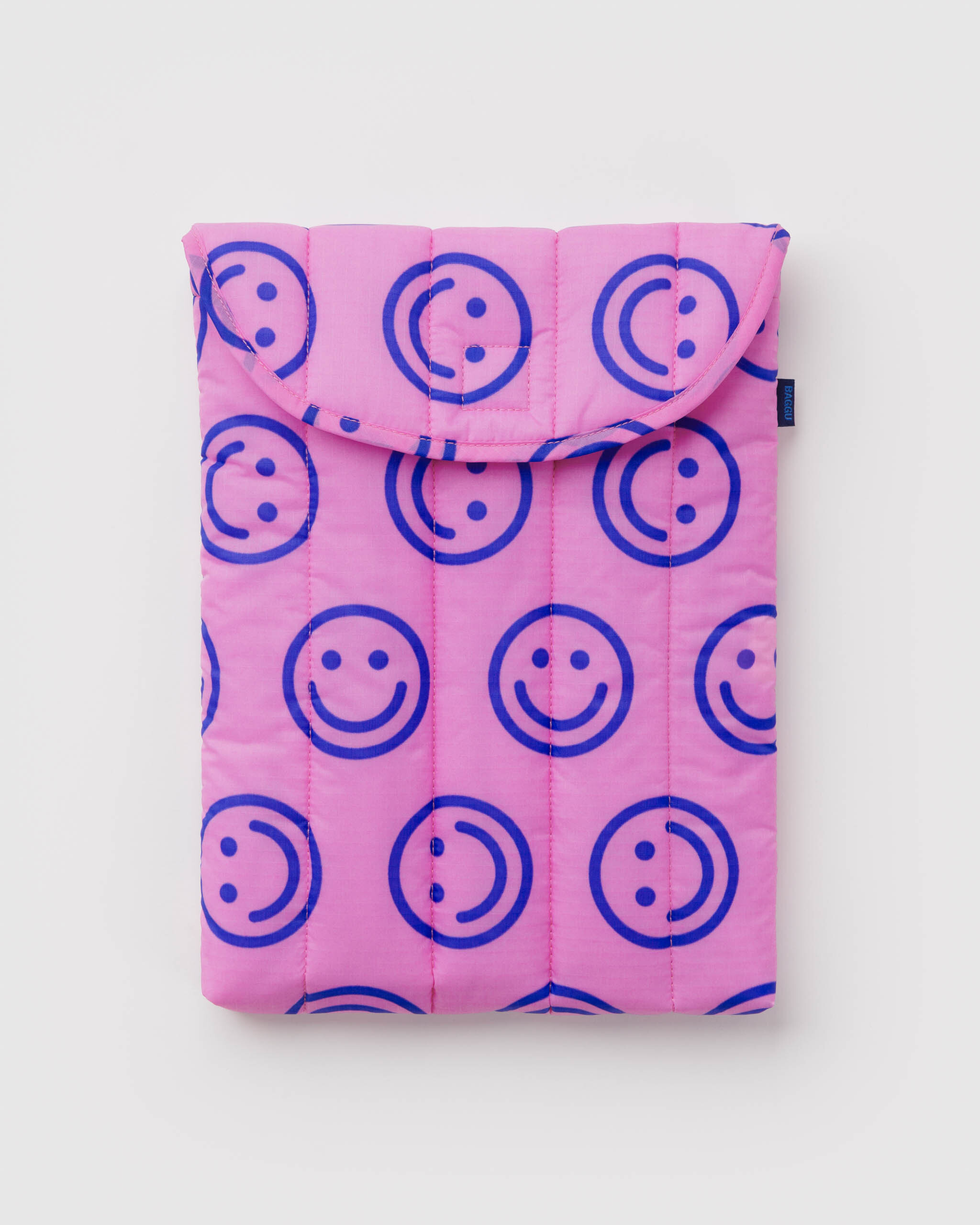 Puffy Laptop Sleeve 13"/14" - Pop Pink Happy｜BAGGU