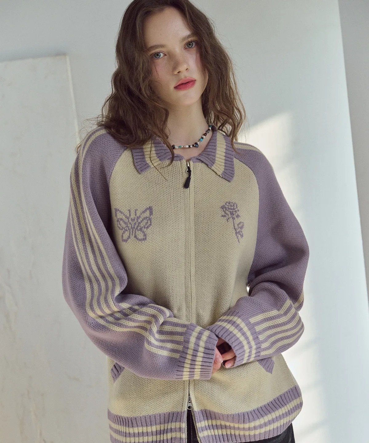 CPGN STUDIO Sweet Cherry Knit Zip-Up