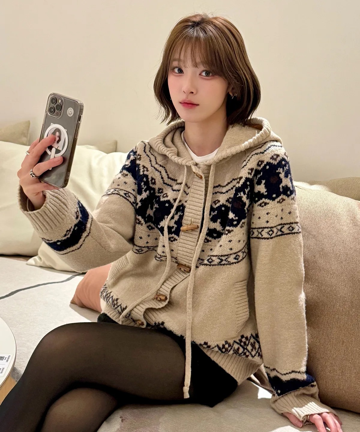 CPGN STUDIO Nordic Deer Toggle Hoodie Knit