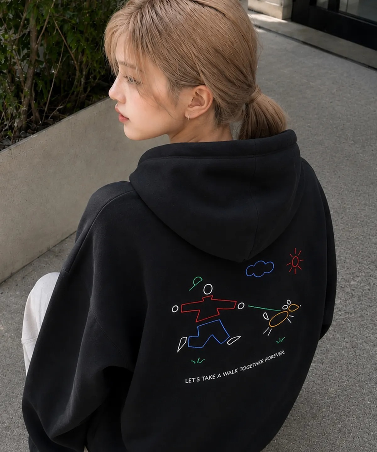 CPGN STUDIO Line Work Embroidered Hoodie Zip-up