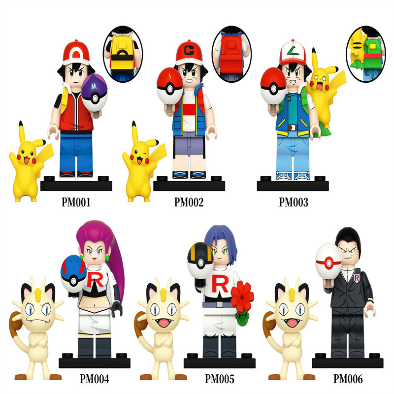 Pokemon Custom Minifigures Set Fit Lego PM001-PM006
